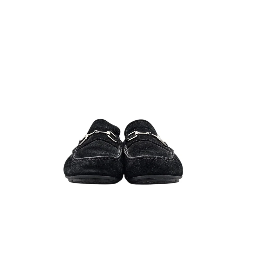 Gucci Men's Size 10.5 G EUC Black Suede Horsebit Drivers Loafers‎ Dress Shoes